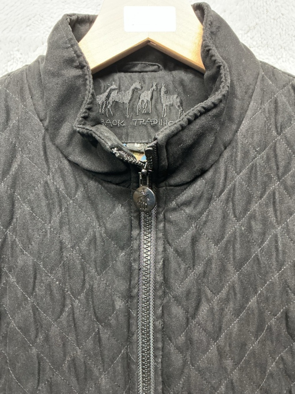 Outback Trading Co Quilted Black Vest Paisley Lined Full Zip Women’s M - Picture 2 of 13